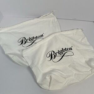 2 Brighton Dust Cover Storage Protective Drawstring White Handbag Purse Belt